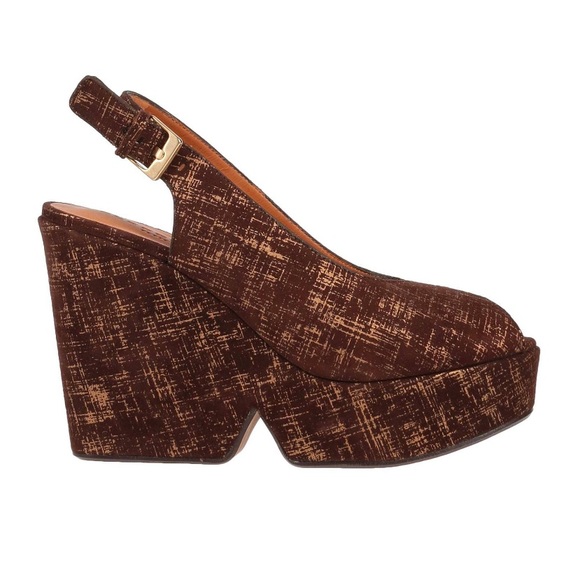 Robert Clergerie Dylan Brown/Gold Platform Sandals SZ 6/36 - Picture 1 of 7